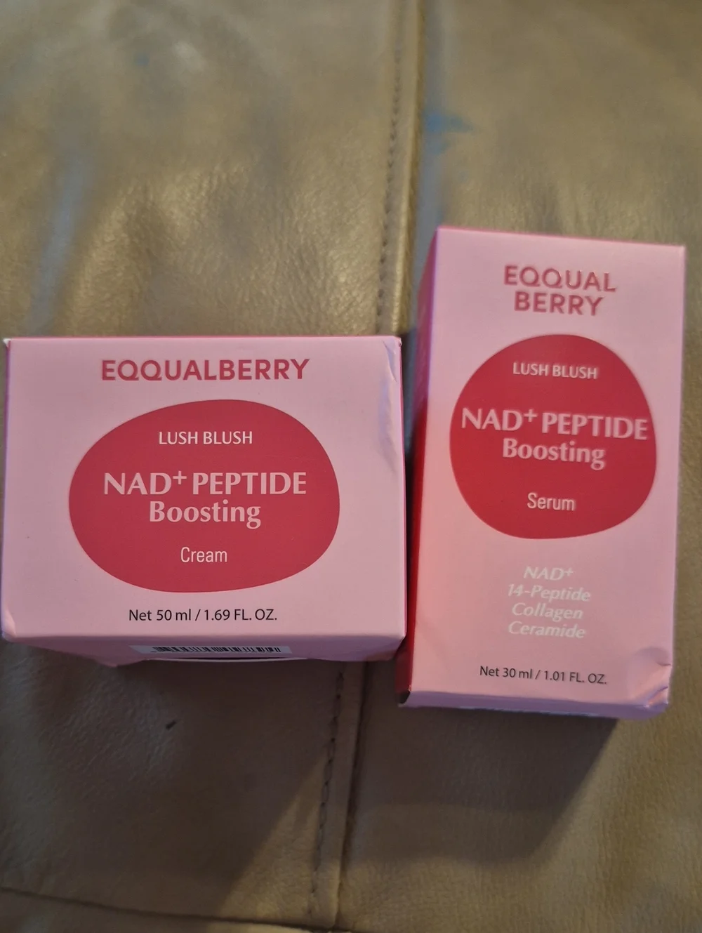 NAD+ Peptide Boosting Cream & Serum - Pink